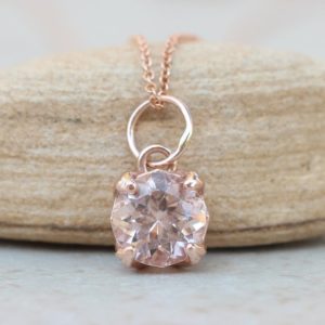 Shop Morganite Pendants! Genuine Round Morganite Pendant with Peachy Pink Morganite LS6182 | Natural genuine Morganite pendants. Buy crystal jewelry, handmade handcrafted artisan jewelry for women.  Unique handmade gift ideas. #jewelry #beadedpendants #beadedjewelry #gift #shopping #handmadejewelry #fashion #style #product #pendants #affiliate #ad