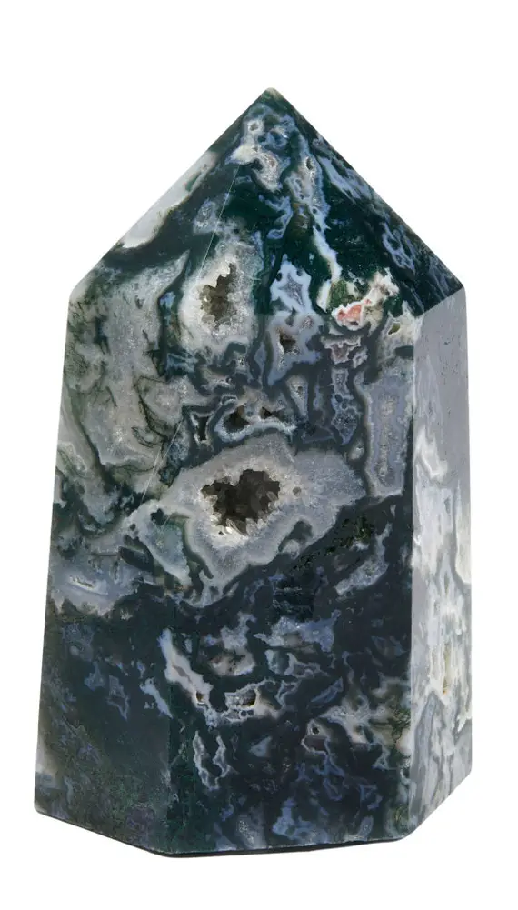 Moss Agate Point - Polished Moss Agate Stone Tower - Moss Agate Crystal Point - Standing Agate Crystal - Moss Agate Stone Point #1