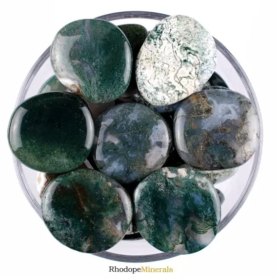 Moss Agate Smooth Stone, Moss Agate Palm Stone, Moss Agate, Stones, Crystals, Rocks, Gifts, Wedding Favors, Gemstones, Gems, Zodiac Crystals