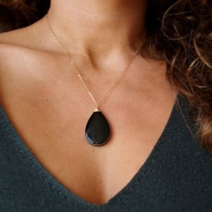 Shop Obsidian Necklaces! Black Obsidian Necklace, crystal Necklace, dainty Jewelry, minimalist Jewelry, gift For Mom, gold Jewelry Necklace, black Stone Necklace, trend | Natural genuine Obsidian necklaces. Buy crystal jewelry, handmade handcrafted artisan jewelry for women.  Unique handmade gift ideas. #jewelry #beadednecklaces #beadedjewelry #gift #shopping #handmadejewelry #fashion #style #product #necklaces #affiliate #ad
