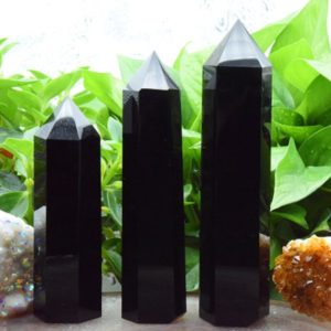Shop Obsidian Points & Wands! 6~9" Large Black Obsidian Tower,Large Crystal Tower,Healing Crystal Tower,Black Obsidian Tower,Large Black Obsidian Wand,For Home Decor. | Natural genuine stones & crystals in various shapes & sizes. Buy raw cut, tumbled, or polished gemstones for making jewelry or crystal healing energy vibration raising reiki stones. #crystals #gemstones #crystalhealing #crystalsandgemstones #energyhealing #affiliate #ad