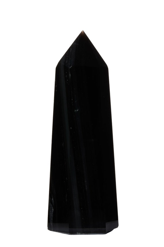 Black Obsidian Stone Point - Black Obsidian Crystal Tower - Healing Crystals And Stones - Black Obsidian Tower - Standing Obsidian Point #2