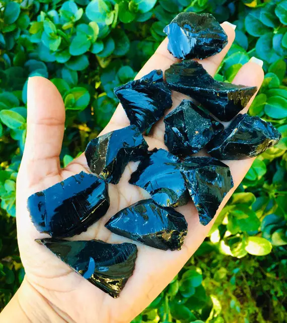 Raw Obsidian Crystal (1) Rough Obsidian Stone, Extra Small Obsidian Crystal, Raw Crystals, Rough Gemstones