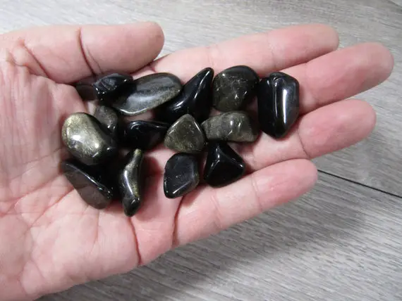 Sheen Obsidian 0.5 Inch + Tumbled Stone T155