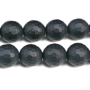 black onyx faceted beads – semi precious gemstones – natural gemstone beads –  matte faceted round bead – 4-20mm faceted ball beads -15inch | Natural genuine faceted Gemstone beads for beading and jewelry making.  #jewelry #beads #beadedjewelry #diyjewelry #jewelrymaking #beadstore #beading #affiliate #ad