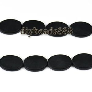 Black Onyx,15 inch full strand natural Black Onyx matte flat oval beads,Frosted beads 10x14mm 12x16mm 13x18mm 15x20mm for Choice | Natural genuine other-shape Gemstone beads for beading and jewelry making.  #jewelry #beads #beadedjewelry #diyjewelry #jewelrymaking #beadstore #beading #affiliate #ad
