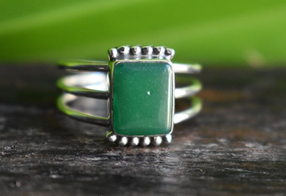 925 Silver Natural Green Onyx Ring-green Onyx Ring-onyx Ring-natural Onyx Ring-handmade Ring-ring For Women-design Ring