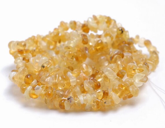 5-6mm Yellow Opal Gemstone Pebble Nugget Chip Loose Beads 34 Inch  (80001749-a15)