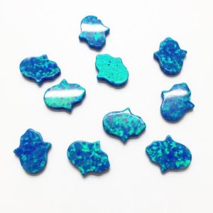 Shop Opal Bead Shapes! 2pcs 13x11mm Blue Opal Hamsa Hand Beads, Opal Hamsa Hand Charm | Natural genuine other-shape Opal beads for beading and jewelry making.  #jewelry #beads #beadedjewelry #diyjewelry #jewelrymaking #beadstore #beading #affiliate #ad