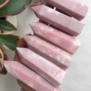 Shop Opal Points & Wands! Pink Opal Point, Pink Opal Tower, Polished Pink Opal, Crystal Healing, Asunshinesmile | Natural genuine stones & crystals in various shapes & sizes. Buy raw cut, tumbled, or polished gemstones for making jewelry or crystal healing energy vibration raising reiki stones. #crystals #gemstones #crystalhealing #crystalsandgemstones #energyhealing #affiliate #ad