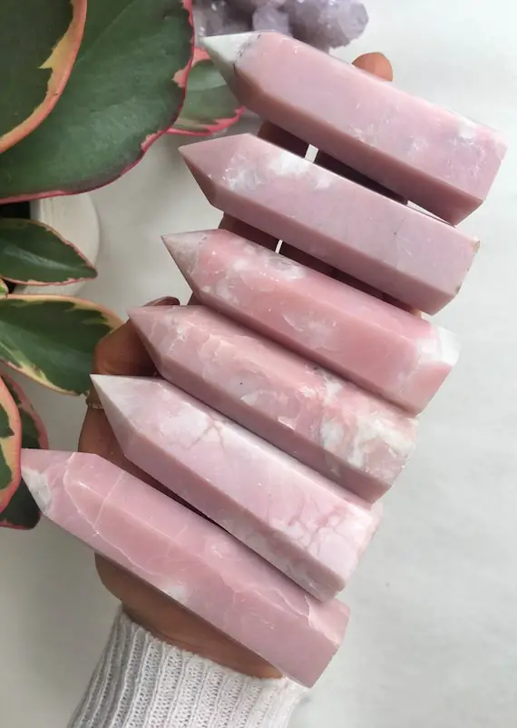 Pink Opal Point, Pink Opal Tower, Polished Pink Opal, Crystal Healing, Asunshinesmile