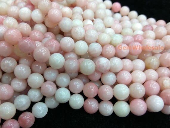 15.5" Light Pink Opal 8mm Round Beads, Pink White Gemstone Beads,pink Color Semi-precious Stone,chinese Pink Opal 8mm, Gemstone Beads Supply