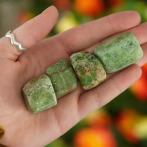 Shop Tumbled Opal Crystals & Pocket Stones! Tumbled Green Opal Polished Stone | Natural genuine stones & crystals in various shapes & sizes. Buy raw cut, tumbled, or polished gemstones for making jewelry or crystal healing energy vibration raising reiki stones. #crystals #gemstones #crystalhealing #crystalsandgemstones #energyhealing #affiliate #ad