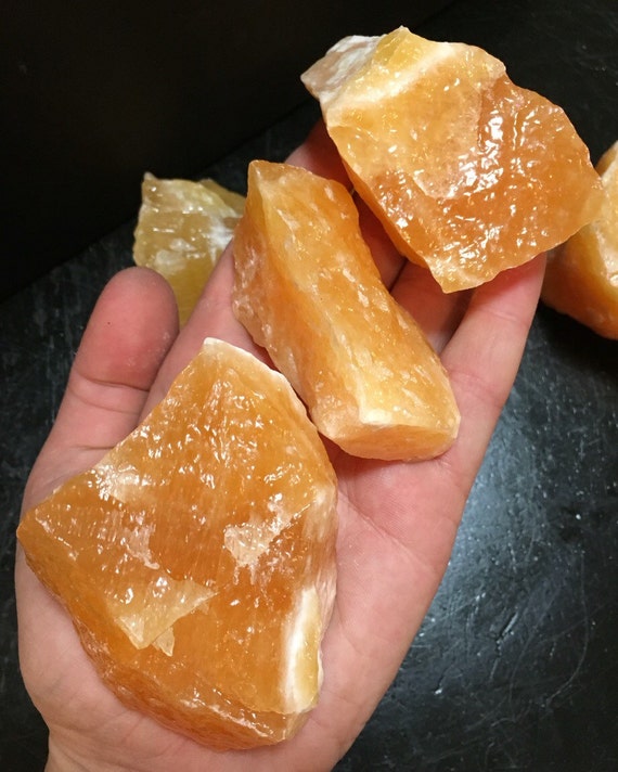 Orange Calcite (medium 2" - 3") - Rough Orange Calcite - Raw Orange Calcite - Healing Crystals & Stones - Positive Energy - Natural Calcite