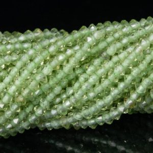Shop Peridot Faceted Beads! 2×1.5MM Peridot Beads Grade AAA Genuine Natural Gemstone Full Strand Faceted Rondelle Loose Beads 15" Bulk Lot Options (111762-3405) | Natural genuine faceted Peridot beads for beading and jewelry making.  #jewelry #beads #beadedjewelry #diyjewelry #jewelrymaking #beadstore #beading #affiliate #ad