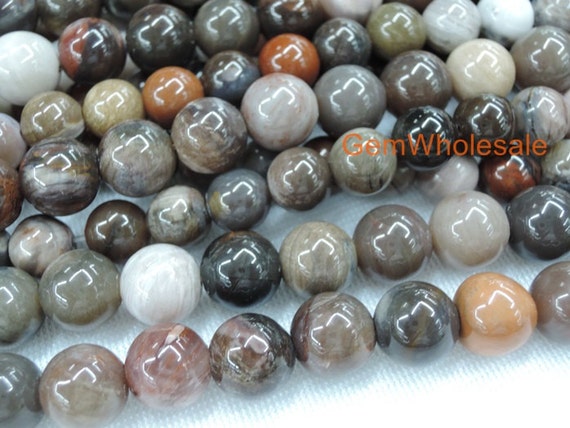 15.5“ 12mm/14mm/16mm/18mm Wood Fossil Stone Round Beads,brown Fossilized Wood Stone, Petrified Wood Diy Jewelry Beads, Jewelry Supply