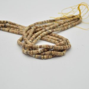 Shop Picture Jasper Rondelle Beads! High Quality Grade A Natural Picture Jasper Semi-Precious Gemstone Flat Heishi Rondelle / Disc Beads – 4mm x 2mm – 15" strand | Natural genuine rondelle Picture Jasper beads for beading and jewelry making.  #jewelry #beads #beadedjewelry #diyjewelry #jewelrymaking #beadstore #beading #affiliate #ad