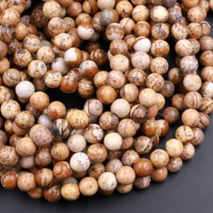 Natural Picture Jasper 3mm 4mm 6mm 8mm 10mm Smooth Round Beads Aka Desert Jasper 15.5" Strand | Natural genuine beads Picture Jasper beads for beading and jewelry making.  #jewelry #beads #beadedjewelry #diyjewelry #jewelrymaking #beadstore #beading #affiliate #ad
