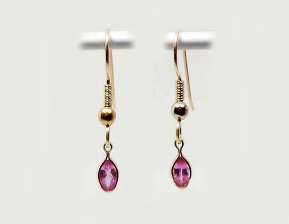 Gorgeous Pink Sapphire Earrings 19th Century Antique Gemstone Sapphire Gemstone Marquise Cut Ancient Persian Amulet Anti Evil Spirits #52539