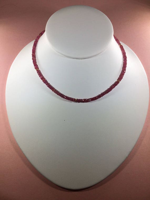 Sapphire Necklace , Pink Sapphire Gemstone Necklace  , Gemstone Necklace , Birthstone Necklace ,   Birthstone Necklace