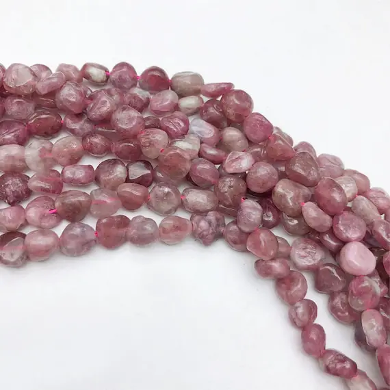 6-9mm Pink Tourmaline Nugget Beads, Gemstone Beads, Wholesale Beads
