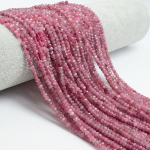 Shop Pink Tourmaline Faceted Beads! Pink Tourmaline Faceted Beads, Natural Gemstone Beads, Rondelle Stone Beads 2x3mm 2x4mm 15'' | Natural genuine faceted Pink Tourmaline beads for beading and jewelry making.  #jewelry #beads #beadedjewelry #diyjewelry #jewelrymaking #beadstore #beading #affiliate #ad
