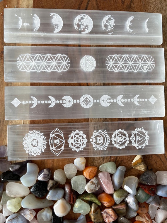 Polished Selenite Charging Station 8 Long " Flat Crystal Plate ,gemstone Charging ,protection Cleansing Meditation Crystal Chakra