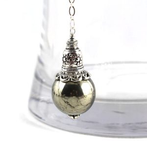 Shop Pyrite Jewelry! Pyrite Gemstone Pendulum, Dowsing Pendulum, Metaphysical, Intuition, Divination, Magic, Wicca, Yoga Style, Pyrite Gemstone Pendulum Necklace | Natural genuine Pyrite jewelry. Buy crystal jewelry, handmade handcrafted artisan jewelry for women.  Unique handmade gift ideas. #jewelry #beadedjewelry #beadedjewelry #gift #shopping #handmadejewelry #fashion #style #product #jewelry #affiliate #ad