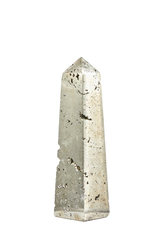 One Of A Kind Pyrite Obelisk - Standing Pyrite Stone Tower - Polished Pyrite Crystal Point - Pyrite Crystal Obelisk - Crystal Decor - #6