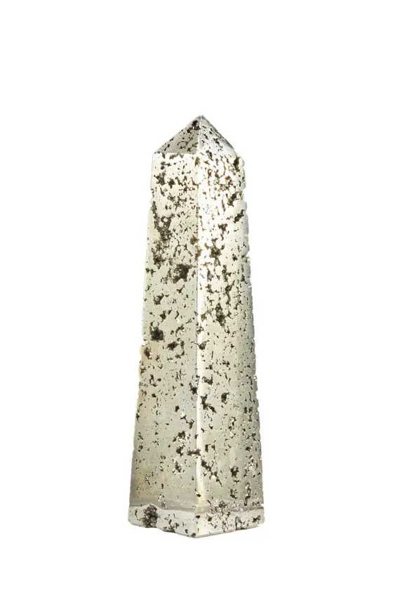 One Of A Kind Pyrite Obelisk - Polished Pyrite Crystal Tower - Standing Pyrite Stone Point - Polished Crystal Obelisk - Pyrite Tower - 3