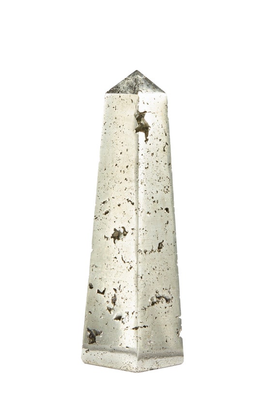 Large Pyrite Obelisk - One Of A Kind Pyrite Stone Tower - Standing Pyrite Point - Polished Pyrite Crystal Obelisk - Gold Crystal Tower - #9