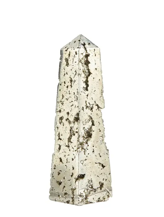 Pyrite Obelisk - Polished Pyrite Crystal Tower - Standing Pyrite Point - Large Pyrite Stone Tower - Polished Crystal Obelisk - 2