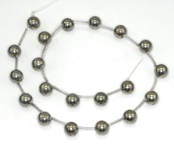 10mm Palazzo Iron Pyrite Gemstones Round Side Drill 10mm Loose Beads 15.5 Inch Full Strand (90189325-353)