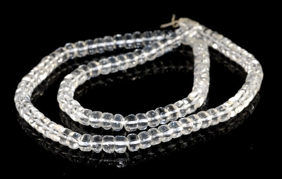 5x3mm Clear Quartz Rock Crystal  Gemstone Rondelle Loose Beads 15.5 Inch Full Strand (90118270-710b)