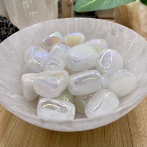 Shop Tumbled Quartz Crystals & Pocket Stones! Tumbled Angel Aura Clear Quartz stones crystals | Natural genuine stones & crystals in various shapes & sizes. Buy raw cut, tumbled, or polished gemstones for making jewelry or crystal healing energy vibration raising reiki stones. #crystals #gemstones #crystalhealing #crystalsandgemstones #energyhealing #affiliate #ad