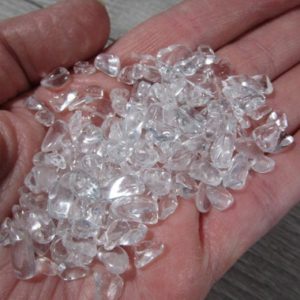 Shop Tumbled Quartz Crystals & Pocket Stones! Clear Quartz Chip Tumbled Stone Small Bag T183 | Natural genuine stones & crystals in various shapes & sizes. Buy raw cut, tumbled, or polished gemstones for making jewelry or crystal healing energy vibration raising reiki stones. #crystals #gemstones #crystalhealing #crystalsandgemstones #energyhealing #affiliate #ad