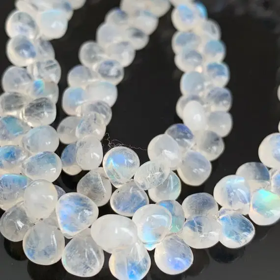 Rainbow Moonstone Hearts Smooth