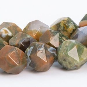Shop Rainforest Jasper Faceted Beads! Rainforest Rhyolite Beads Grade AAA Genuine Natural Gemstone Star Cut Faceted Loose Beads 5-6MM 7-8MM Bulk Lot Options | Natural genuine faceted Rainforest Jasper beads for beading and jewelry making.  #jewelry #beads #beadedjewelry #diyjewelry #jewelrymaking #beadstore #beading #affiliate #ad