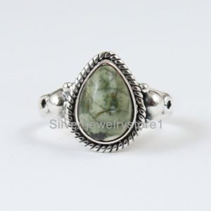 Shop Rainforest Jasper Rings! Real Rainforest Jasper Ring, Polished Gemstone Ring, Gem Ring, Natural Stone Ring, 925 Sterling Silver Ring, Wonderful Gift Ring For Women's | Natural genuine Rainforest Jasper rings, simple unique handcrafted gemstone rings. #rings #jewelry #shopping #gift #handmade #fashion #style #affiliate #ad