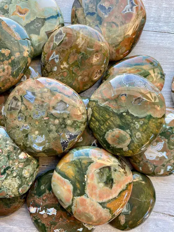 Rain Forest Jasper Rhyolite Palm Stone |worry Gemstone Crystal Natural