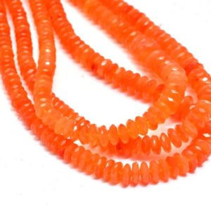 Shop Carnelian Rondelle Beads! Rare Carnelian Disc Faceted Beads | 5mm-9mm Tyre Rondelles 16inch Strand – 125Carats | Natural Carnelian Semi Precious Gemstone Heishi Beads | Natural genuine rondelle Carnelian beads for beading and jewelry making.  #jewelry #beads #beadedjewelry #diyjewelry #jewelrymaking #beadstore #beading #affiliate #ad