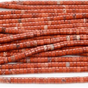 4X2MM Red Jasper Gemstone Heishi Discs beads Loose Beads (P17) | Natural genuine other-shape Gemstone beads for beading and jewelry making.  #jewelry #beads #beadedjewelry #diyjewelry #jewelrymaking #beadstore #beading #affiliate #ad