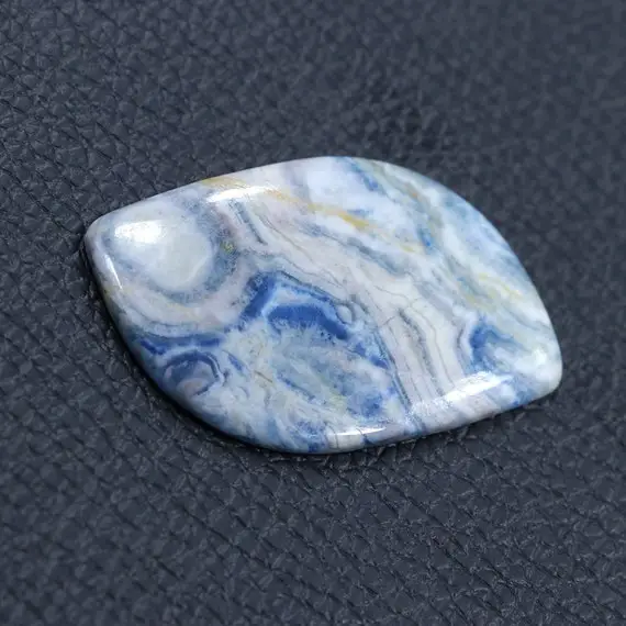 Beautiful Blue Rhodochrosite Semi Precious Gemstone 26*43*4 Mm Fancy Cut Blue Rhodochrosite Flat Back Cabochon 39.65 Cts Blue Rhodochrosite