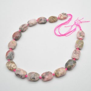 Shop Rhodochrosite Faceted Beads! High Quality Grade A Natural Rhodochrosite Semi-precious Gemstone Faceted Cross Drilled Rectangle Pendant / Beads – 15" strand | Natural genuine faceted Rhodochrosite beads for beading and jewelry making.  #jewelry #beads #beadedjewelry #diyjewelry #jewelrymaking #beadstore #beading #affiliate #ad