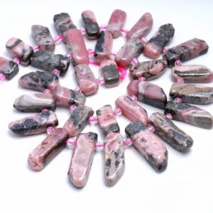 20-30MM  Rhodochrosite Gemstone Gradated Stick Loose Beads 16 inch Full Strand (80002199-A13) | Natural genuine other-shape Rhodochrosite beads for beading and jewelry making.  #jewelry #beads #beadedjewelry #diyjewelry #jewelrymaking #beadstore #beading #affiliate #ad