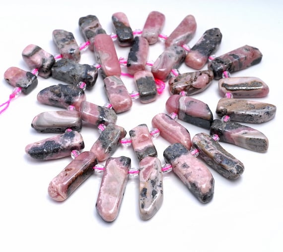 20-30mm  Rhodochrosite Gemstone Gradated Stick Loose Beads 16 Inch Full Strand (80002199-a13)