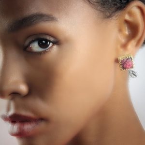 Shop Rhodonite Earrings! Gold Bridal Earrings · Rhodonite Earrings · Square Gemstone Earrings · Pink Bridal Dangle Earrings · 18k Gold Vermeil Earrings For Women | Natural genuine Rhodonite earrings. Buy handcrafted artisan wedding jewelry.  Unique handmade bridal jewelry gift ideas. #jewelry #beadedearrings #gift #crystaljewelry #shopping #handmadejewelry #wedding #bridal #earrings #affiliate #ad