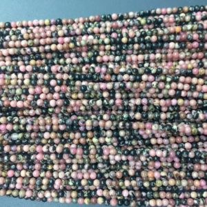 Shop Rhodonite Beads! black pink rhodonite  small beads – 2mm pink gemstone spacer beads – 3mm stone beads – small stone beads supplies -15inch | Natural genuine beads Rhodonite beads for beading and jewelry making.  #jewelry #beads #beadedjewelry #diyjewelry #jewelrymaking #beadstore #beading #affiliate #ad