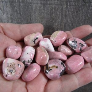 Shop Tumbled Rhodonite Crystals & Pocket Stones! Peruvian Rhodonite 3/4 inch + Tumbled Stones T261 | Natural genuine stones & crystals in various shapes & sizes. Buy raw cut, tumbled, or polished gemstones for making jewelry or crystal healing energy vibration raising reiki stones. #crystals #gemstones #crystalhealing #crystalsandgemstones #energyhealing #affiliate #ad