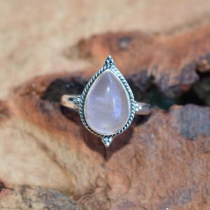 Pink Rose Quartz 925 Sterling Silver Gemstone Ring | Natural genuine Array jewelry. Buy crystal jewelry, handmade handcrafted artisan jewelry for women.  Unique handmade gift ideas. #jewelry #beadedjewelry #beadedjewelry #gift #shopping #handmadejewelry #fashion #style #product #jewelry #affiliate #ad